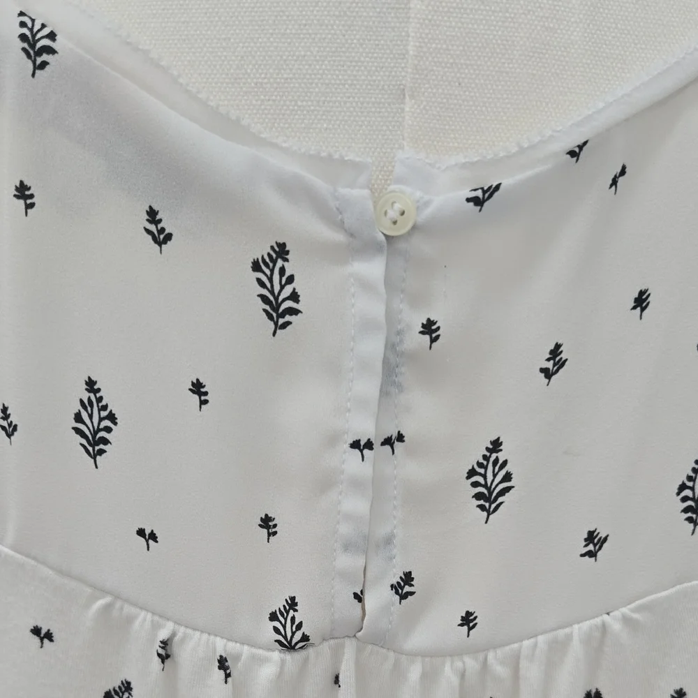 ❤️❤️❤️LOFT White Sleeveless Gathered-Neck Printed Camisole - Picture 5 of 7